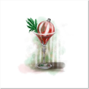 Christmas Martini Glass Posters and Art